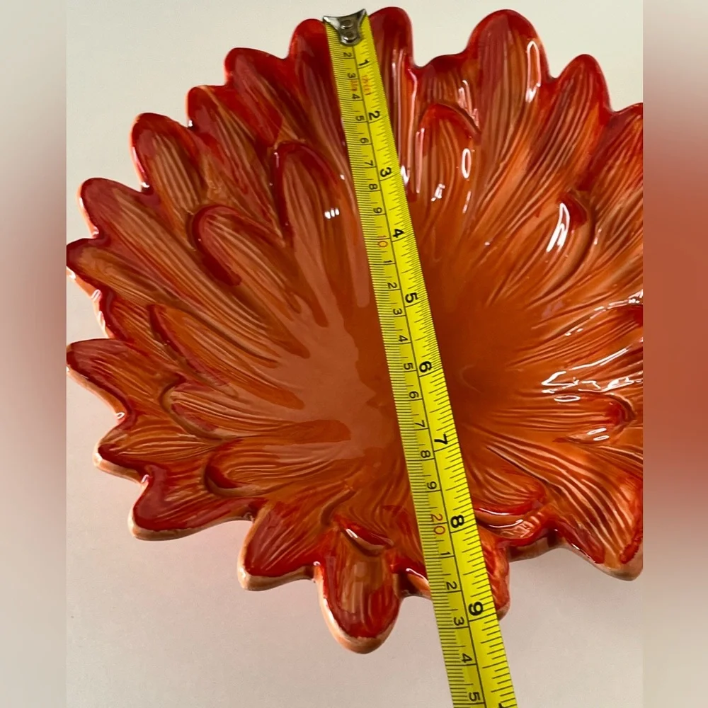 Anthropologie Ceramic Floral Bowl Made In Italy By Ceramiche Virginia RARE